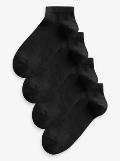 Black Modal Trainer Socks 4 Pack