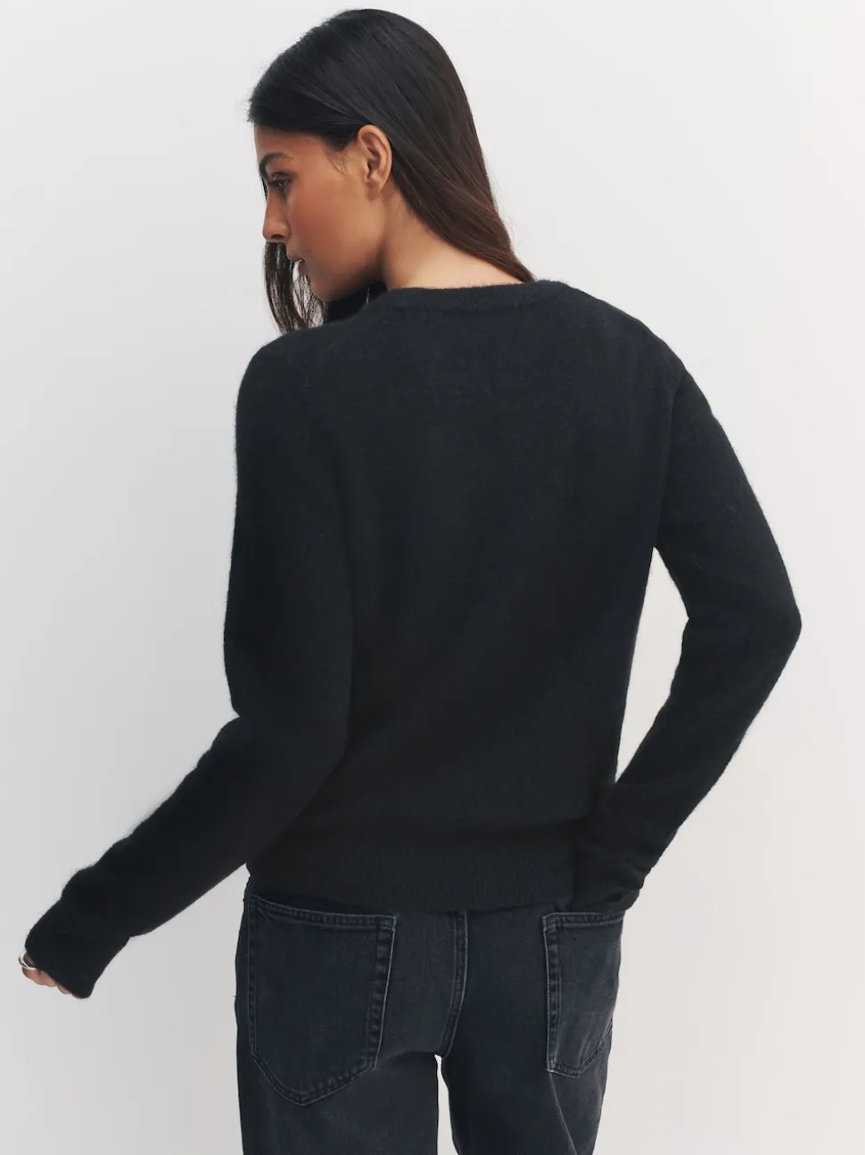 Black Music Cassette Long Sleeve Crew Neck Jumper With Wool