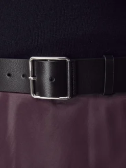 Black N. Premium Made In Italy Wide Leather Belt