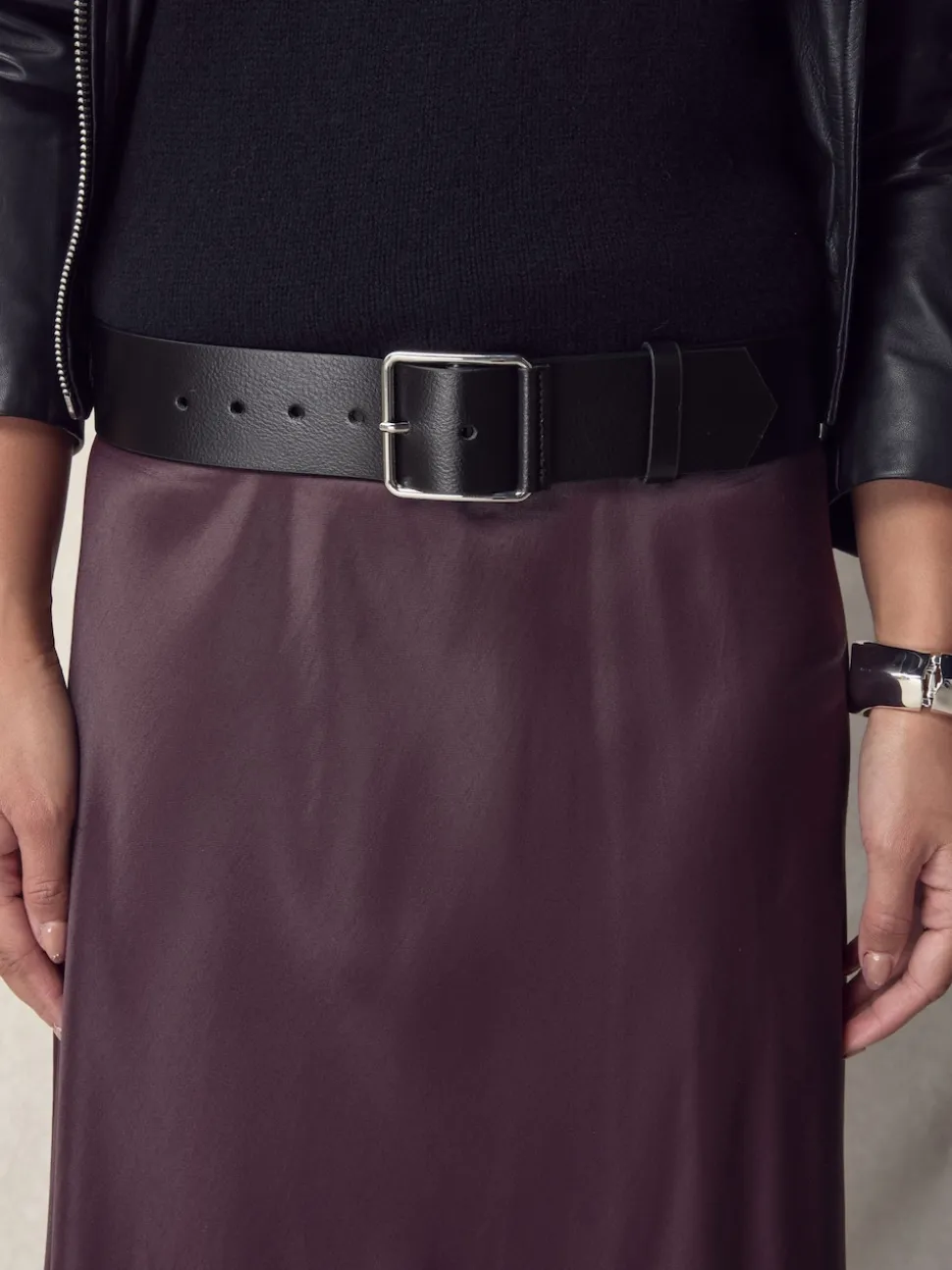 Black N. Premium Made In Italy Wide Leather Belt