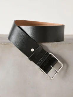 Black N. Premium Made In Italy Wide Leather Belt