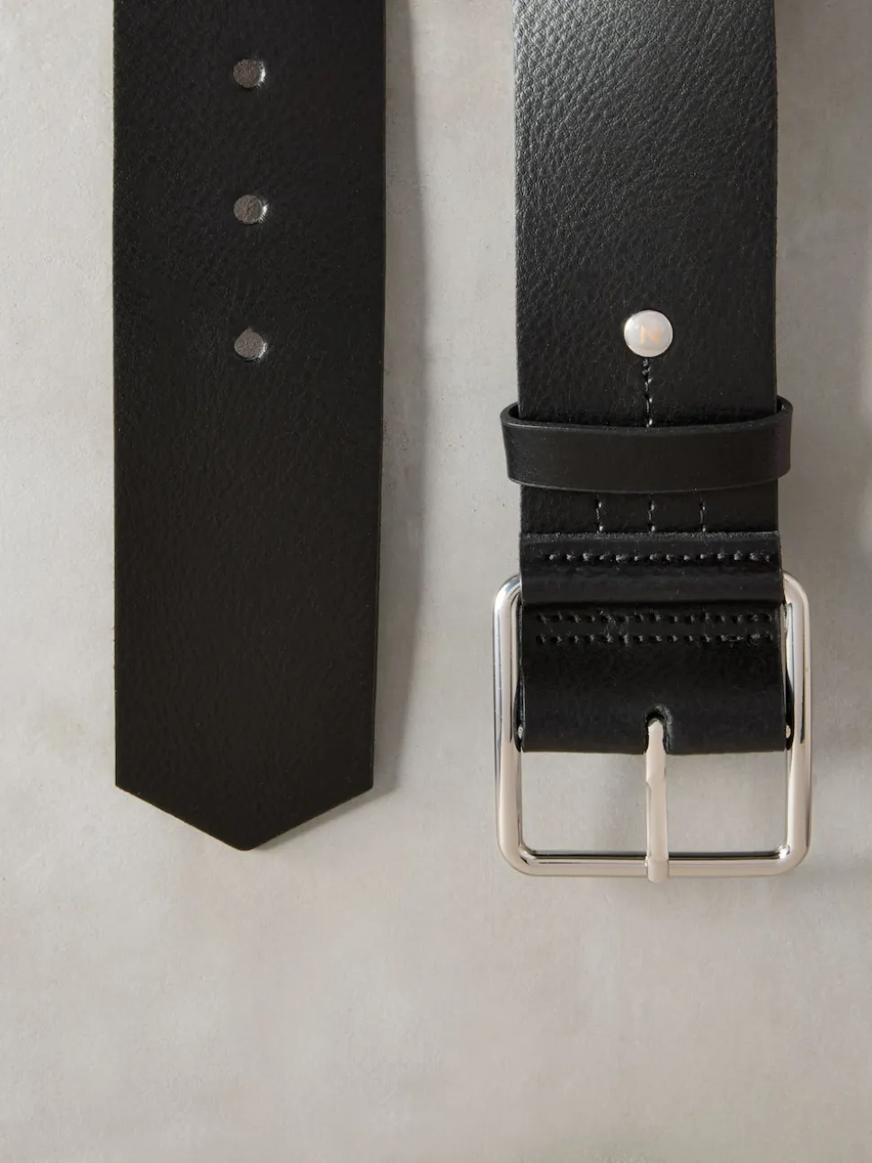 Black N. Premium Made In Italy Wide Leather Belt