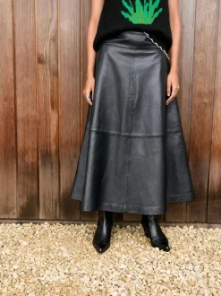 Black N. Premium Real Leather Skirt