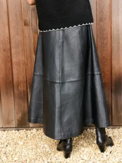 Black N. Premium Real Leather Skirt