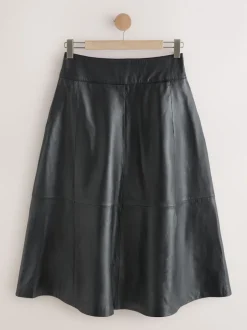 Black N. Premium Real Leather Skirt