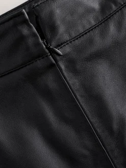 Black N. Premium Real Leather Pencil Skirt