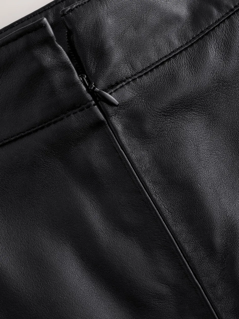 Black N. Premium Real Leather Pencil Skirt