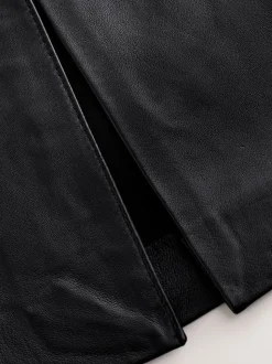 Black N. Premium Real Leather Pencil Skirt