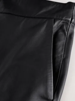 Black N. Premium Real Leather Pencil Skirt