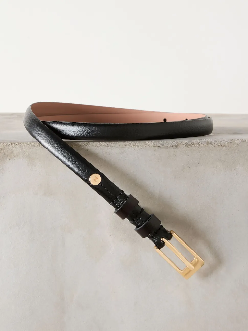 Black N. Premium Skinny Made In Italy Leather Belt