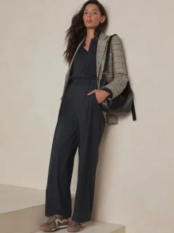 Black N. Premium Wide Leg Tailored Jersey Trousers