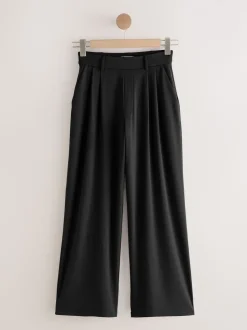 Black N. Premium Wide Leg Tailored Jersey Trousers