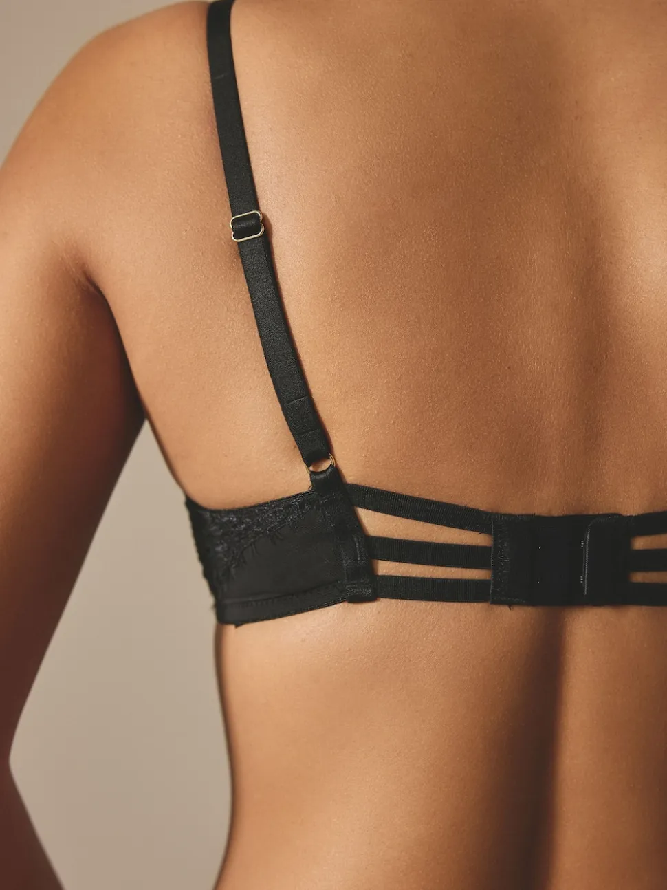 Black Non Pad Balcony A-E Lace Bra