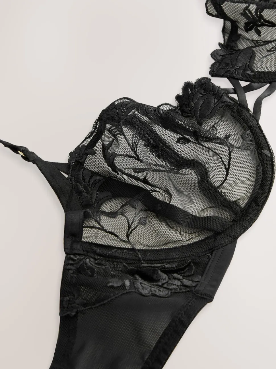 Black Non Pad Balcony Premium Embroidery Bra