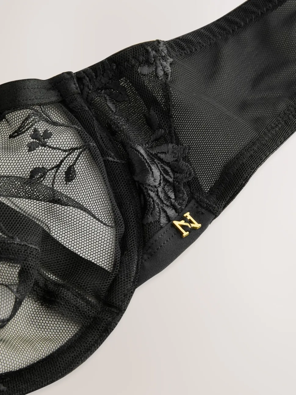 Black Non Pad Balcony Premium Embroidery Bra