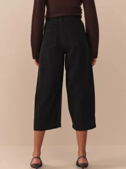 Black N.Premium High Rise Culotte Jeans