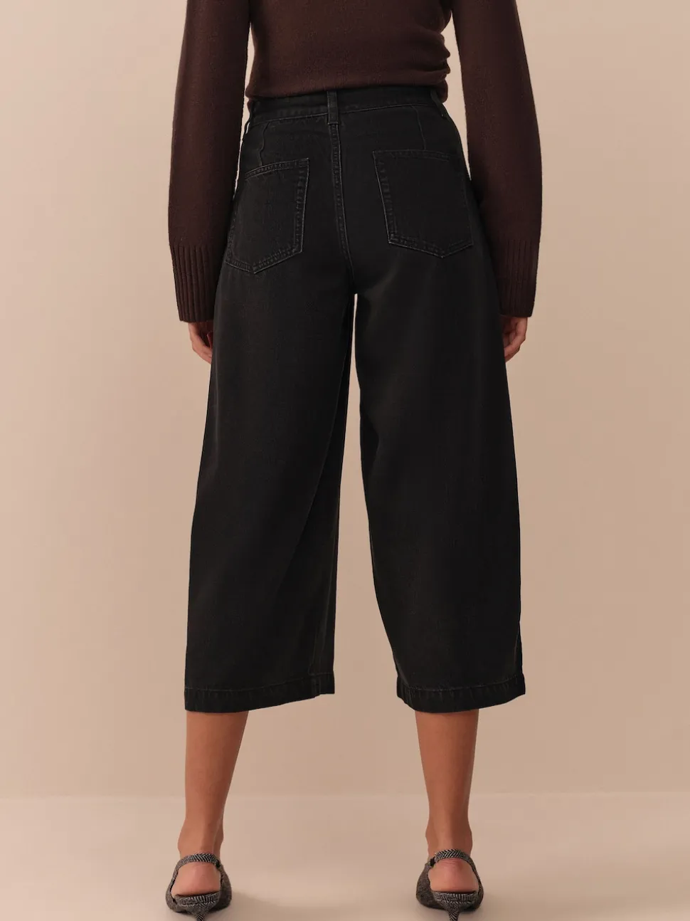 Black N.Premium High Rise Culotte Jeans