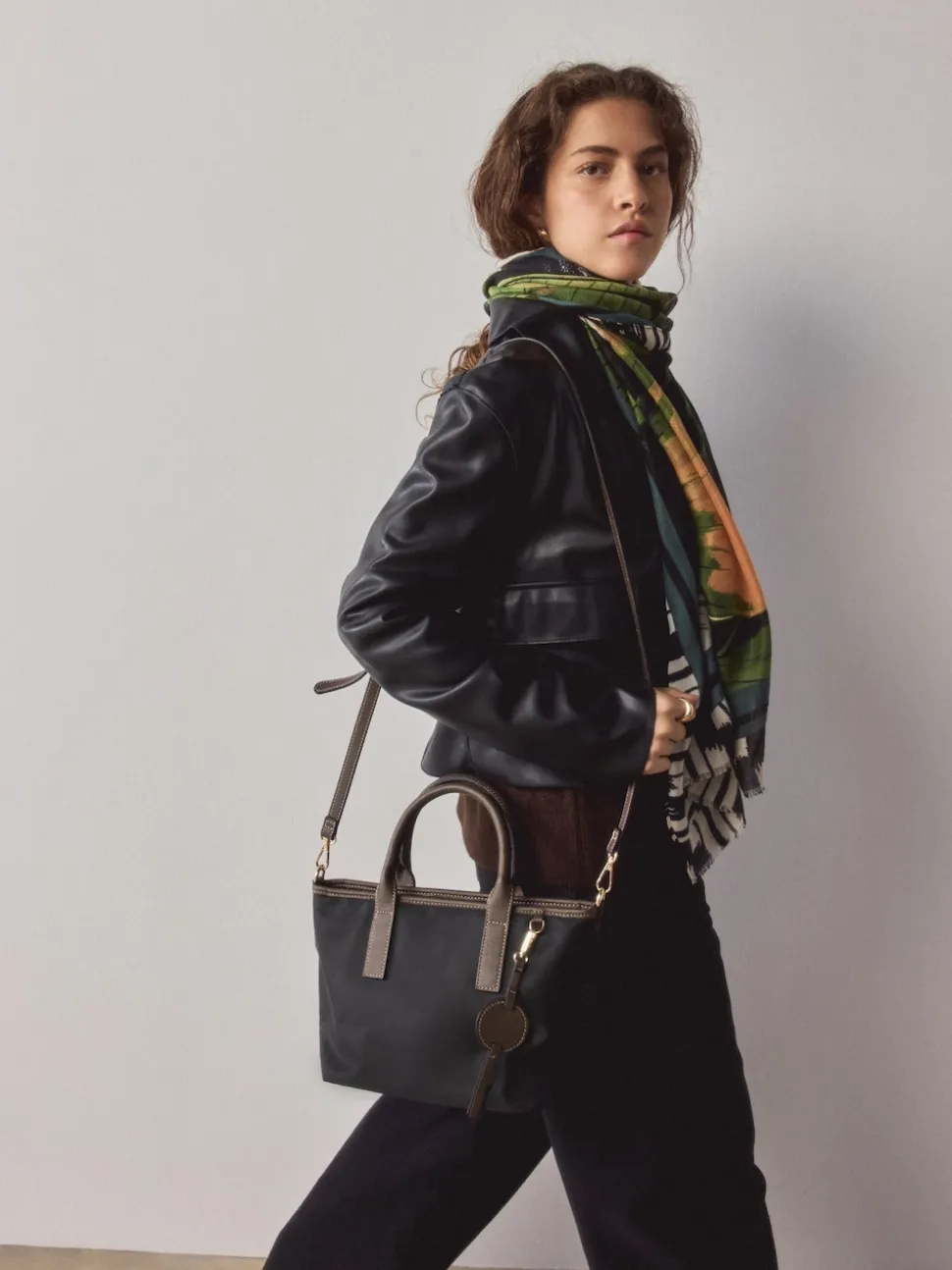 Black Nylon Cross-Body Bag