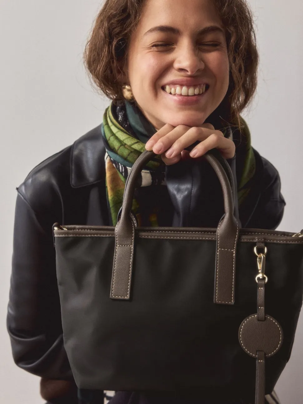 Black Nylon Cross-Body Bag