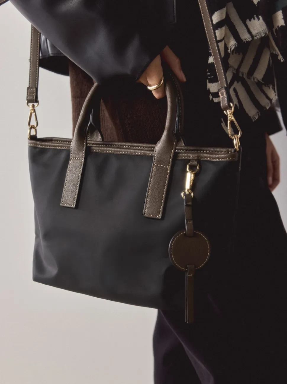Black Nylon Cross-Body Bag