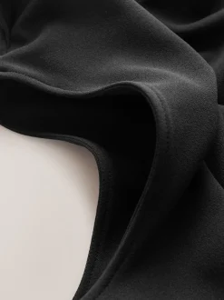 Black Occasion Cowl Neck Sleeveless Jersey Jumpsuit