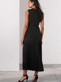 Black Occasion 2-in-1 Tweed Waistcoat Dress