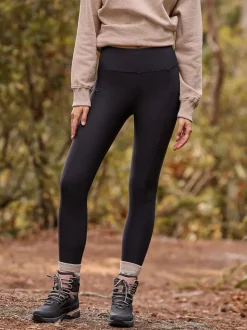 Black Outdoor Fleece Lined Warm Handle Leggings