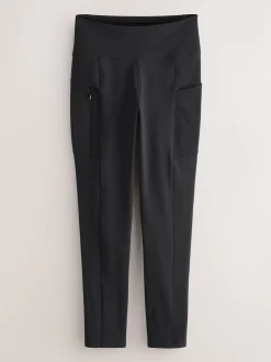 Black Outdoor Fleece Lined Warm Handle Leggings