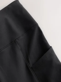 Black Outdoor Fleece Lined Warm Handle Leggings