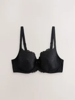 Black Pad Balcony DD+ Lace Bra