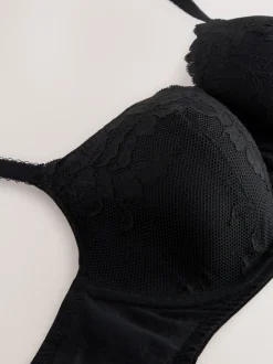 Black Pad Balcony DD+ Lace Bra