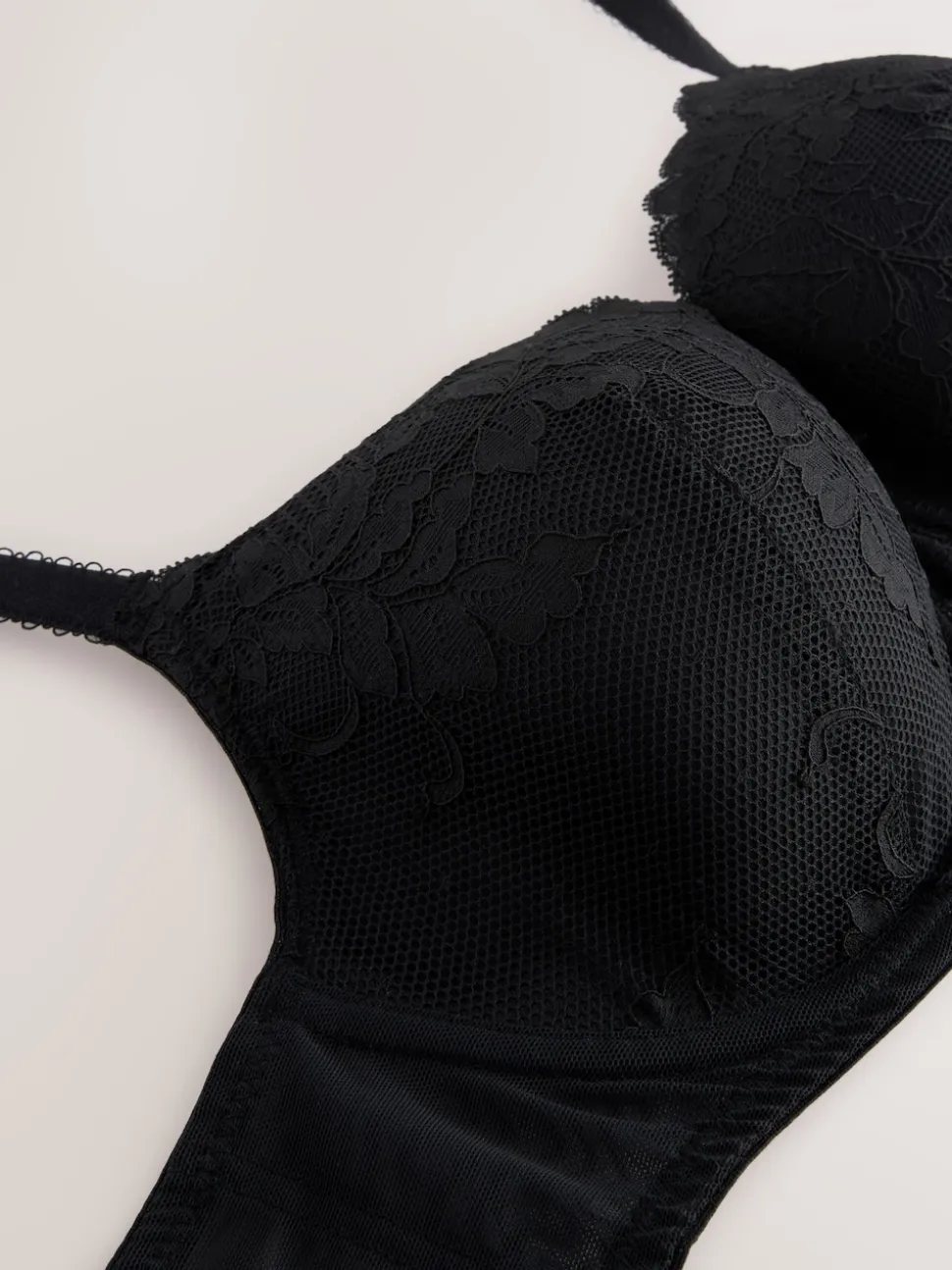 Black Pad Balcony DD+ Lace Bra