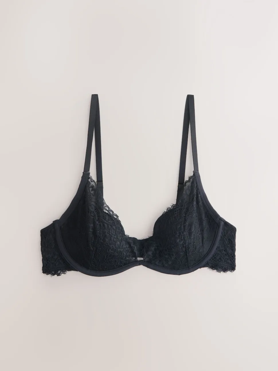 Black Pad Plunge A-E Lace Bra