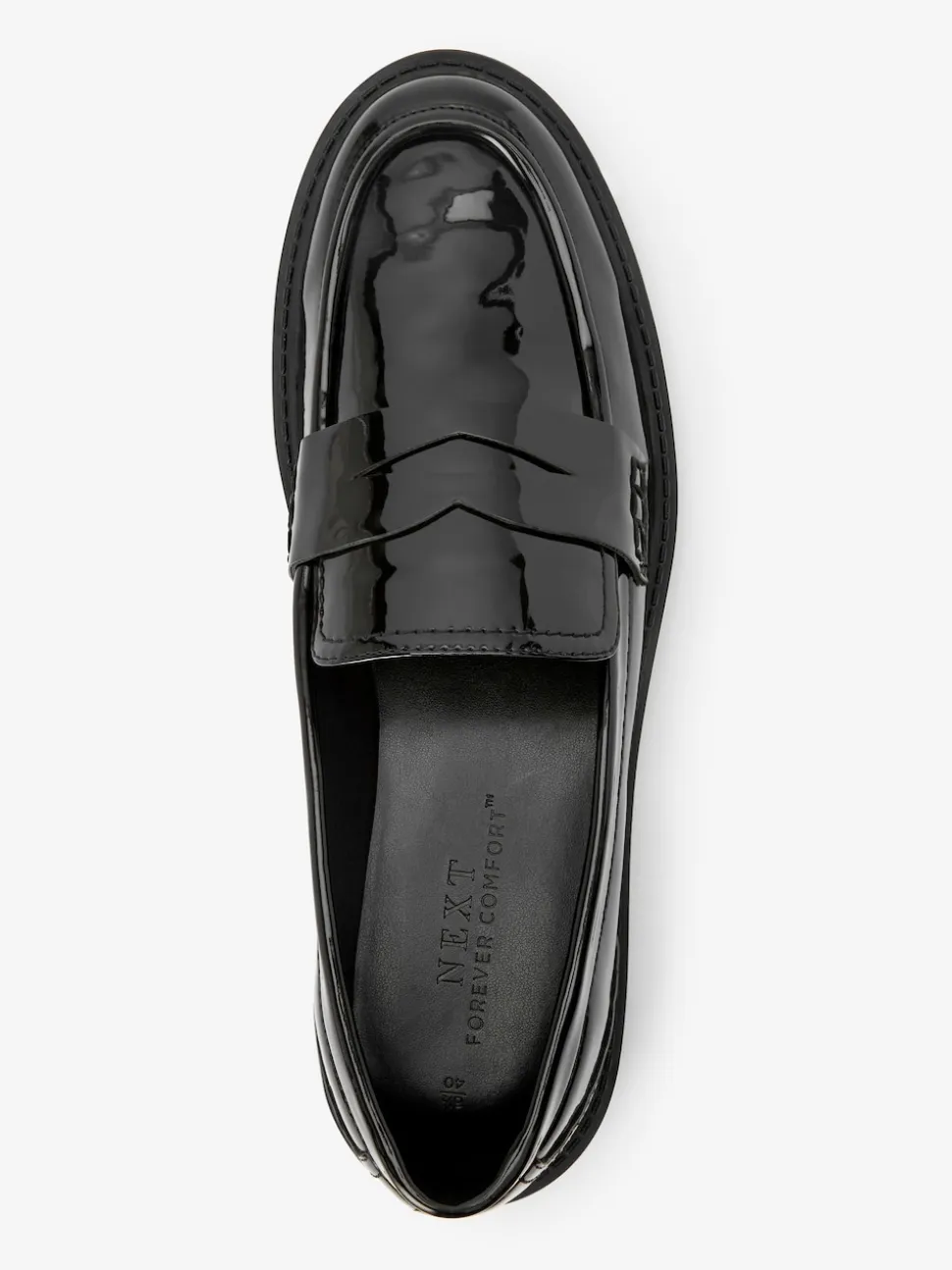 Black Patent Chunky Loafer Shoes