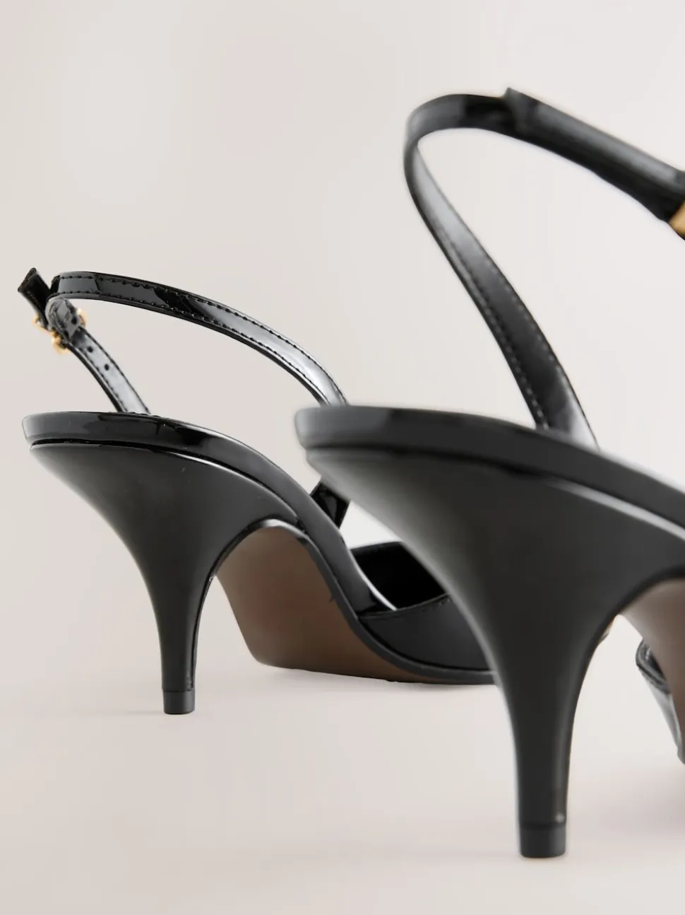 Black Patent Forever Comfort® Pointed Toe Curvy Slingback Heels