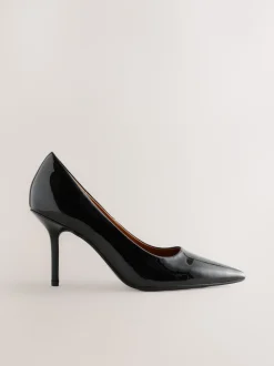 Black Patent Standard/Wide Fit Forever Comfort® Point Toe Court Heels