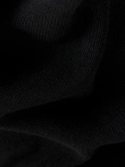 Black Pinafore Layered Knitted Dress