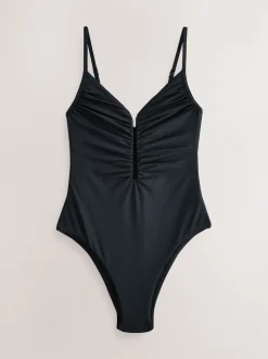 Black Plunge Tummy Control Swimsuit