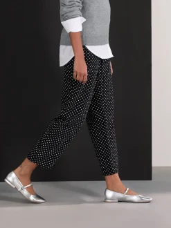Black Polka Dot Straight Leg Jeans