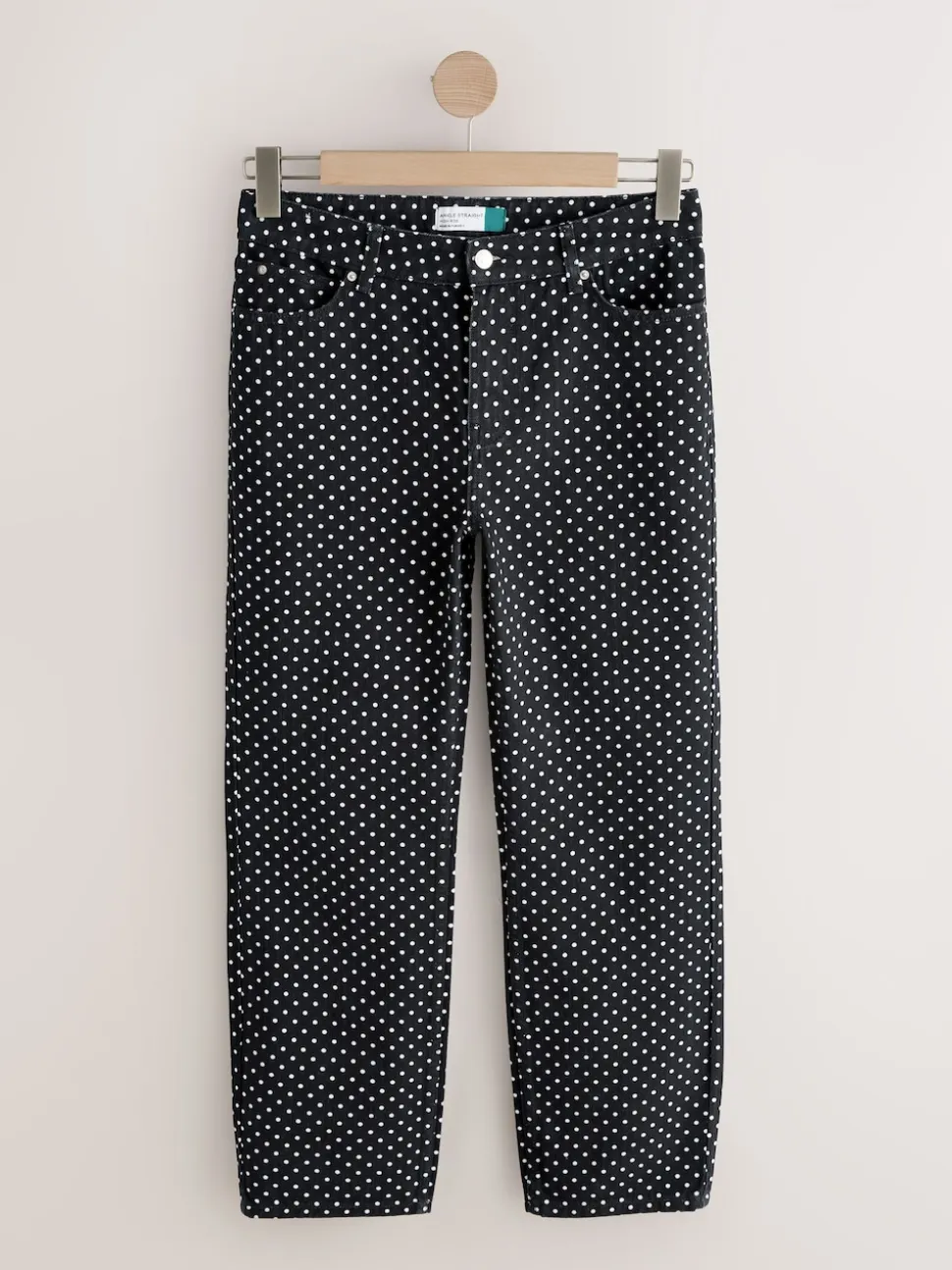 Black Polka Dot Straight Leg Jeans