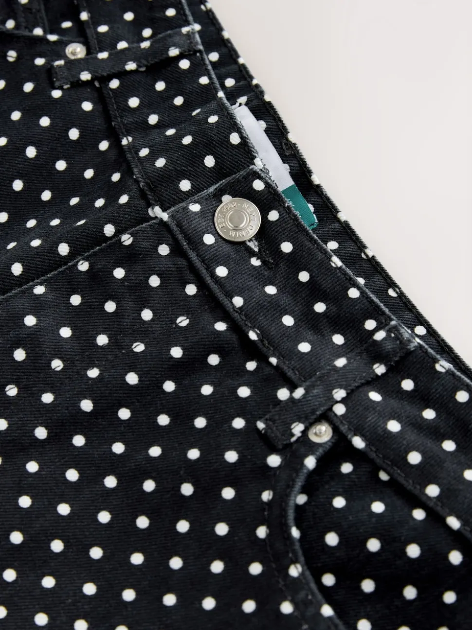 Black Polka Dot Straight Leg Jeans