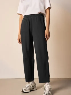 Black Premium Heavyweight Slinky Barrel Leg Joggers