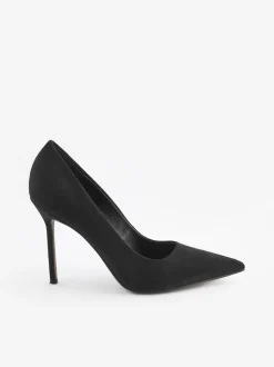 Black Premium Point Toe Court Shoes