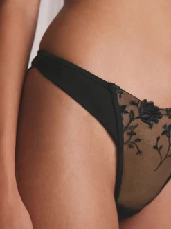 Black Premium Swiss Floral Embroidery Knickers