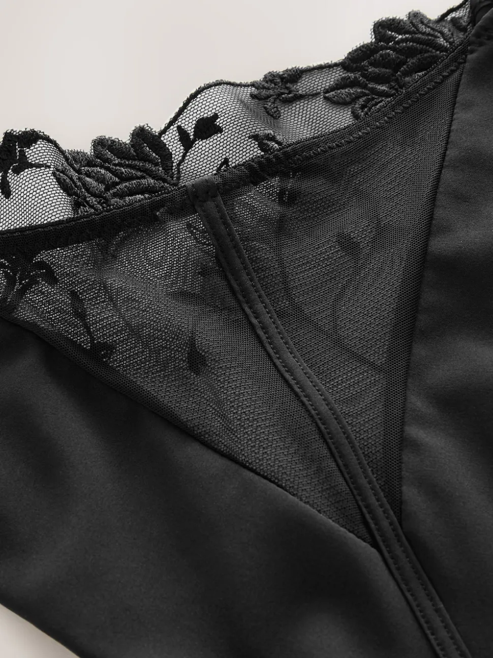 Black Premium Swiss Floral Embroidery Knickers