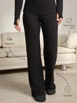 Black Premium Thermal Maximum Warmth Merino Wool Trousers