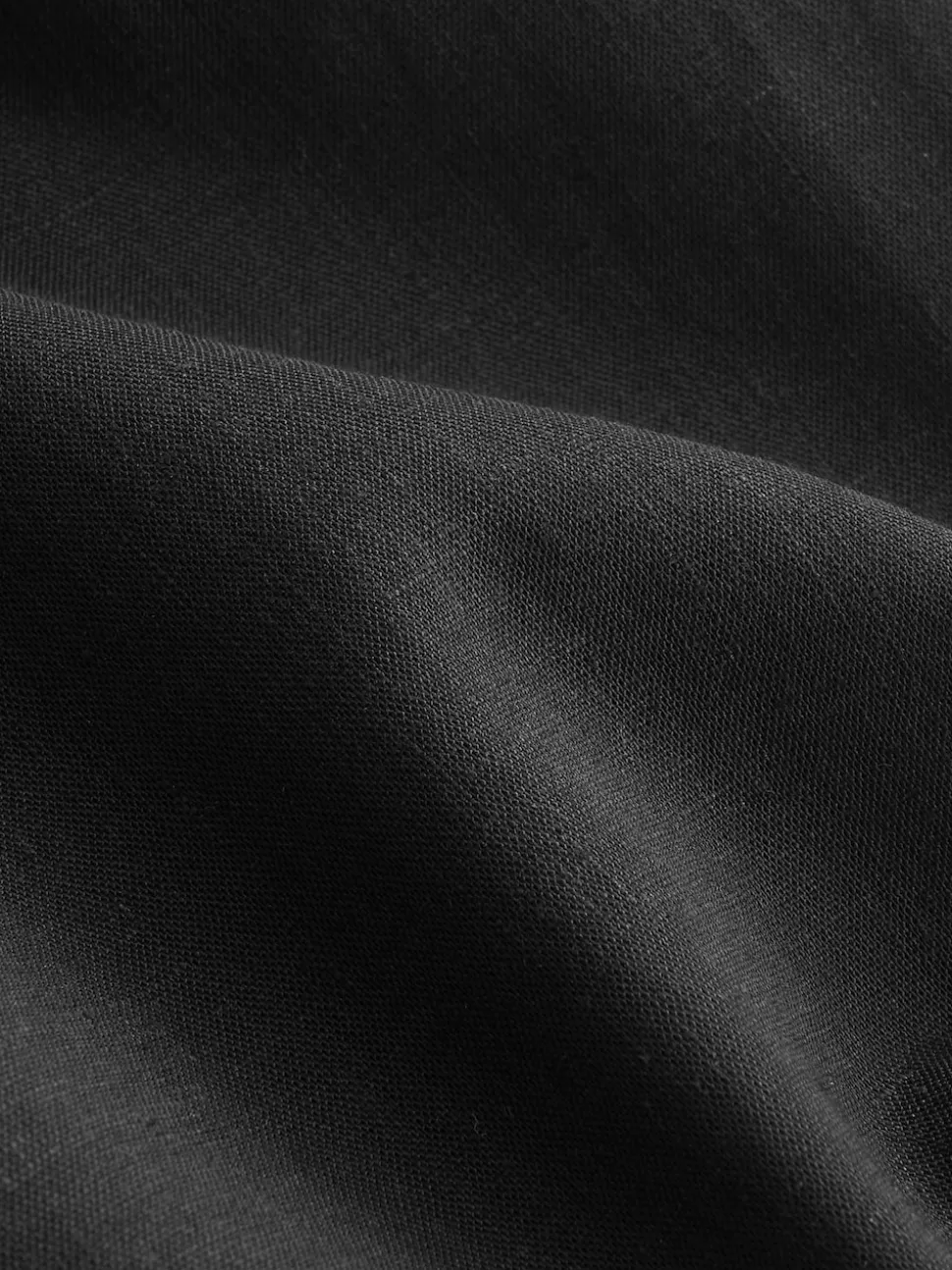 Black Pull On Tapered Trousers With Linen