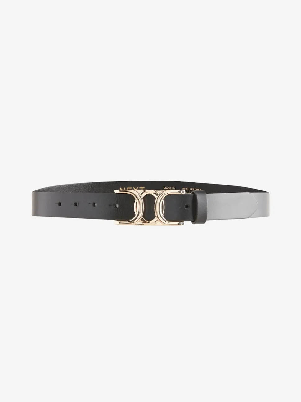 Black Regular Statement Buckle Leather Belt