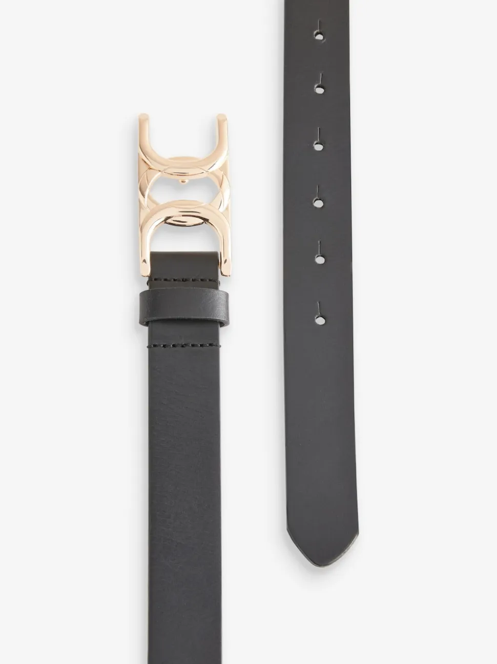 Black Regular Statement Buckle Leather Belt