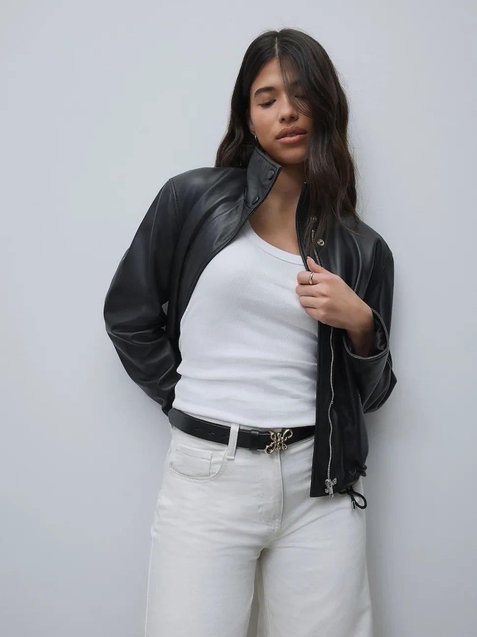 Black Regular Statement Buckle Leather Belt